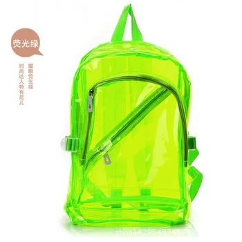 

2020 Summer Harajuku Wind Jelly Transparent Backpack Crystal Beach Travel Plastic Backpack Middle School Student Schoolbag