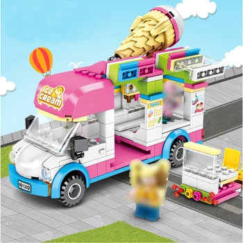 

Compatible with Lepining building blocks City series ice cream car ambulance girl enlightenment building blocks toys