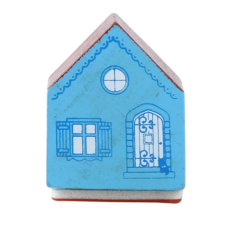 Creative Cartoon Cat Pattern Seal Wooden Stamps Blue Small Household Decor Seal Scrapbooking Standard Stamp 3*4cm