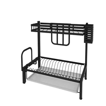 

Stainless Steel Kitchen Shelf Double-deck Finishing Supplies Bowls, Chopsticks, Spoons, Knives, Cutting Boards, Shelves, Bowls,