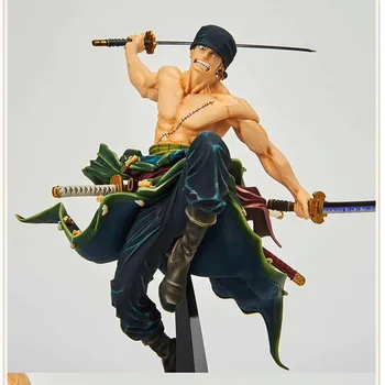 

6" King Of Artist One Piece On The Top Of The War Roronoa Zoro Golden Cat Sticker Original PVC Action Figure Toy BOX 16CM X742