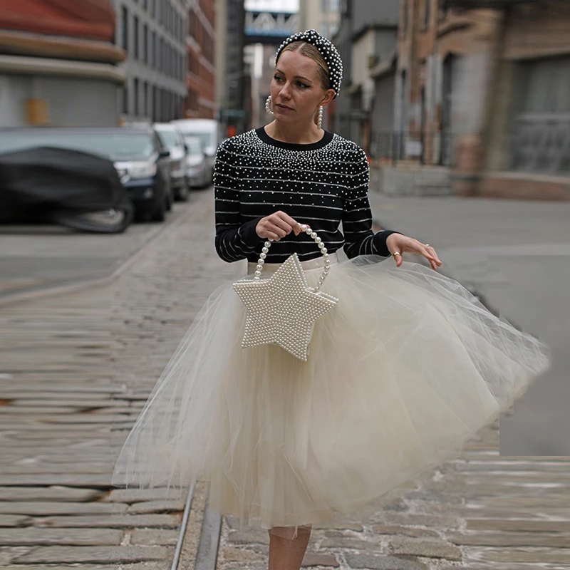 

2020 New Trend White tutu Skirts Female Tiered Ruffles Winter Skirt for Womens Custom Made Fast Ship Evening Party Streetwear