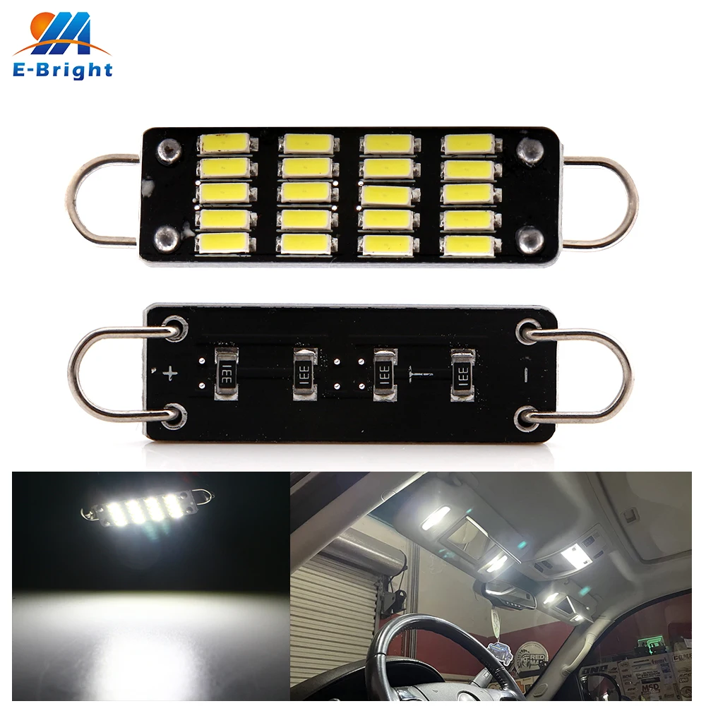 100 шт. 44 мм 12 В 4014 20 SMD светодиодсветодиодный лампа-гирлянда C5W Автомобильная