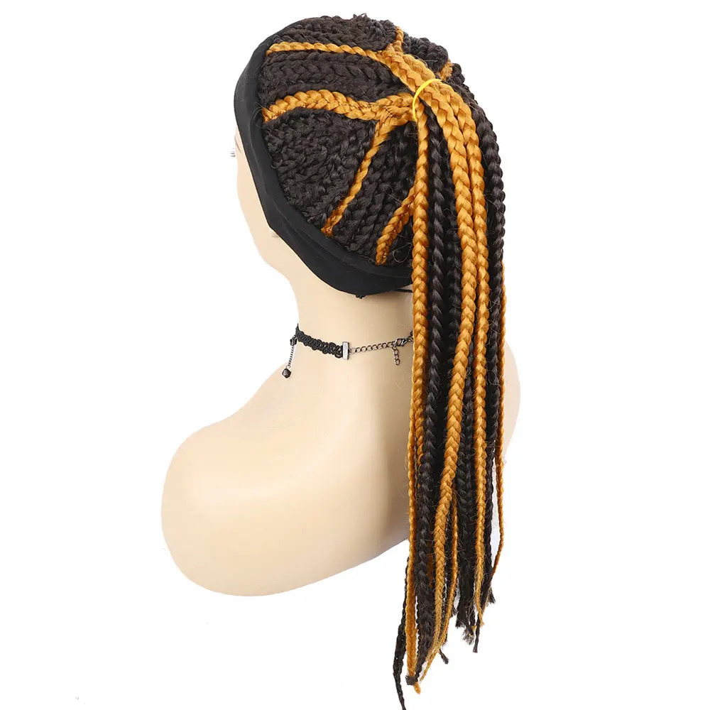 Synthetic Hair Wigs OUCEY Synthetic Hair Headband Wig Women Long Braided Box Braids Wigs For Black Women Braid African Natural Black Brown Wig