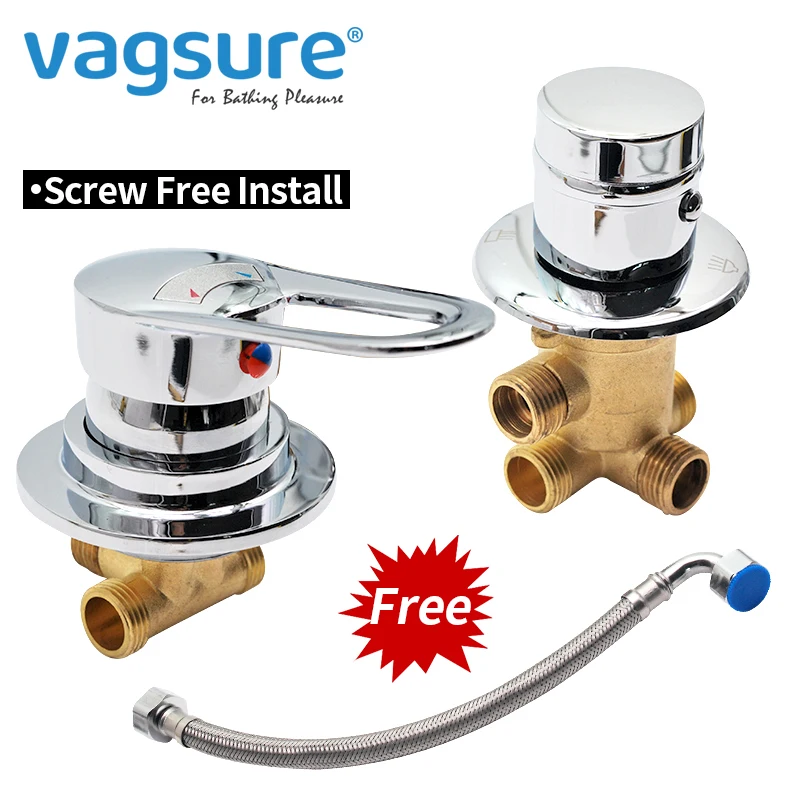 New Screw Free Fixing Shower room Mixer Tap Split 2 Parts Intubattion Or Screw Thread Shower Cabinet Faucet 2/3/4/5 Way Diverter