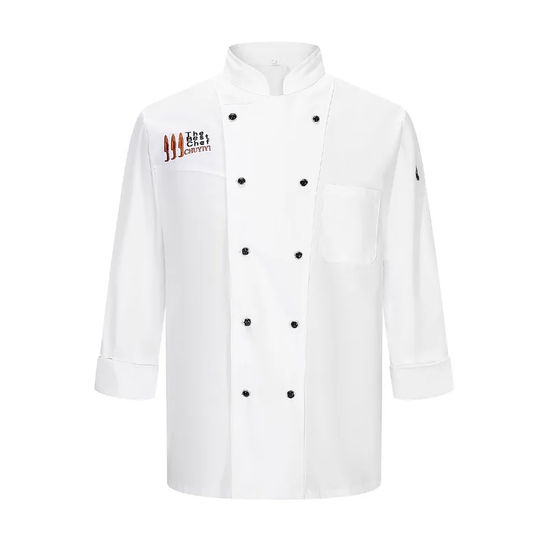 

Chef Jacket Long Sleeve Restaurant Uniform Cook Coat Men Women Hotel F&B Waiter Kitchen Commis Baker Wear