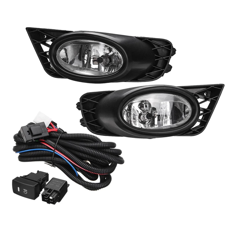 Front Bumper Grille Driving Fog Lights 55W H11 with Harness Replacements for Honda Civic 4 Door Sedan 2009 2010 2011 | Автомобили и