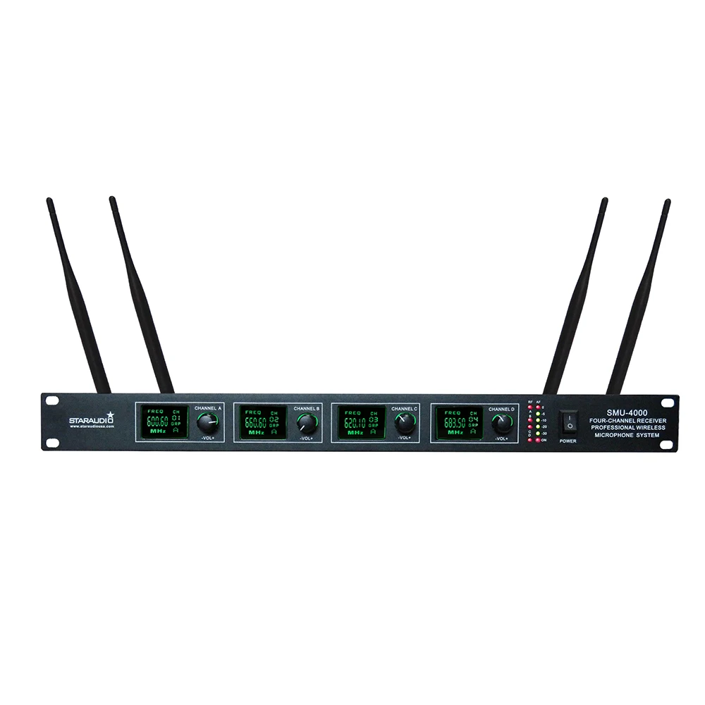 staraudio 4channel uhf microphone set smu4000a+b