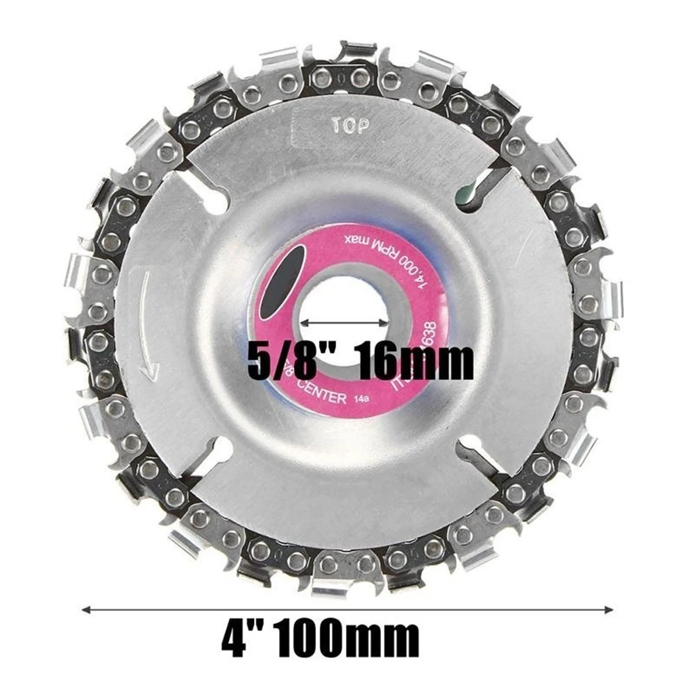 4 дюйма шлифовальный диск и цепи 22 зуб изящно отделанный цепи набор для 100 115 Угловая шлифовальная машина 5/8 дюймов центровым отверстием