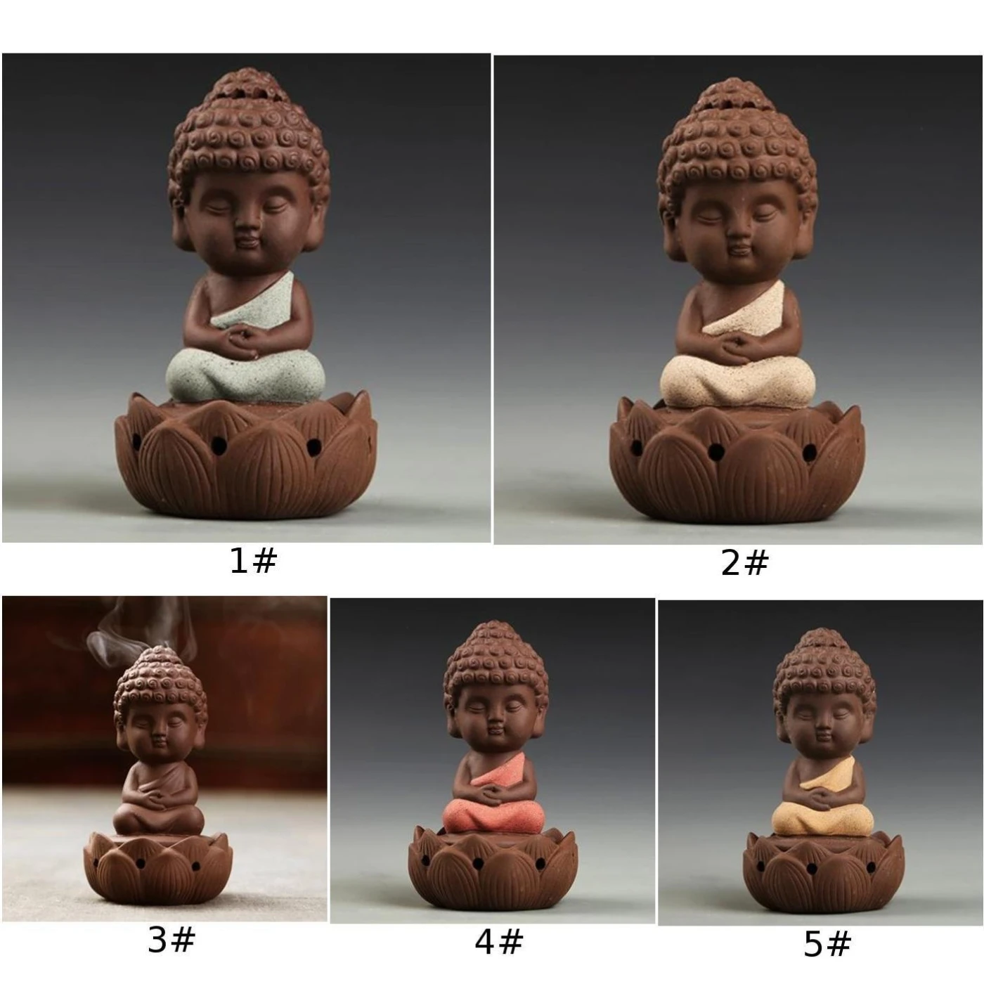 Home Buddha Incense Burner Holder Buddhist Statue/Porcelain Backflow Censer Cone
