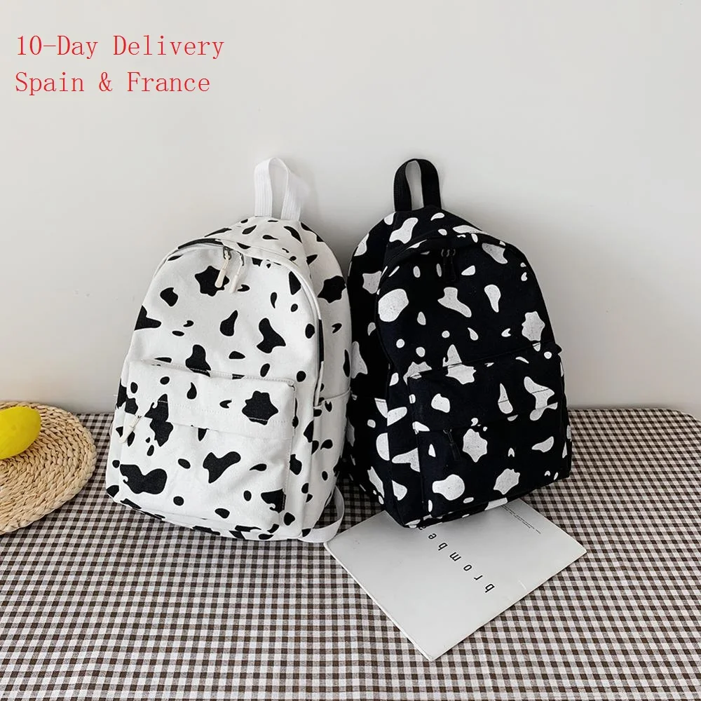 Estampado de vaca Mochila para estudiantes adolescentes, chicas, bolso escolar informal Vintage, Mochila femenina, mochilas para portátiles, bolsa de viaje