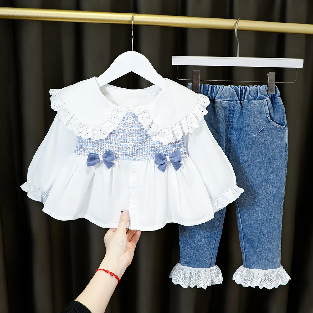 Best Seller Clothing Jeans Costume Shirt Party Fashion Girls Children Long-Sleeves for 1-2-3-4-Y Lnwy3QM0WpR