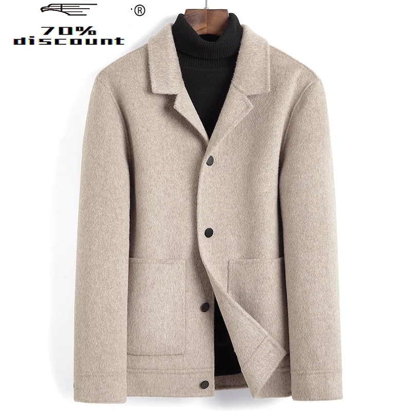 

Men's Wool Coat Spring Autumn Alpaca Cashmere Jacket Men Overcoat Korean Clothes Wool Coats Abrigos Hombre 9920 KJ4293