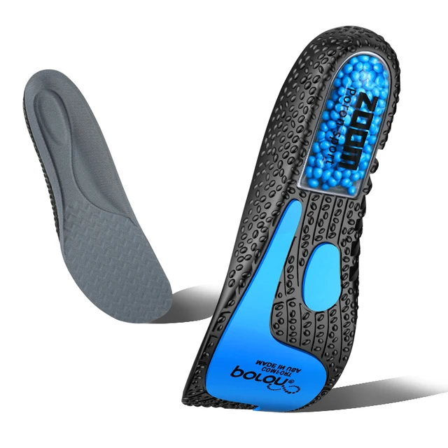 BANGNI PORON Air Cushion Insole PU Memory Foam Sports Support Inserts ZOOM Popcorn Orthopedic Shoes Pad For Feet Men Women Black air insole