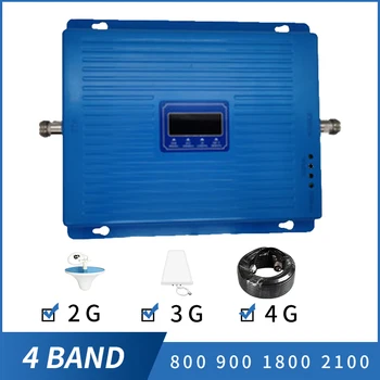 

signal amplifier for Europe countries four band signal booster network LCD smart LTE 800 GSM 900 1800 2100mhz 2G 3G 4G