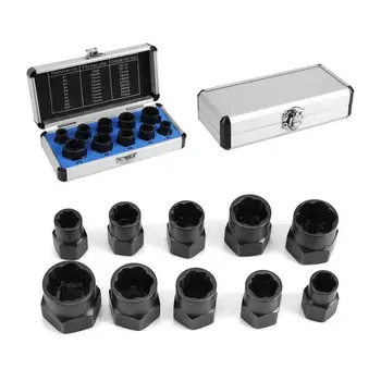 

10pcs/set Nut Removal Tools Damaged Rounded Bolt Nut Nuts Tool Damaged Removal Tools Set Bolts Remover Extractor Screws Y8P7