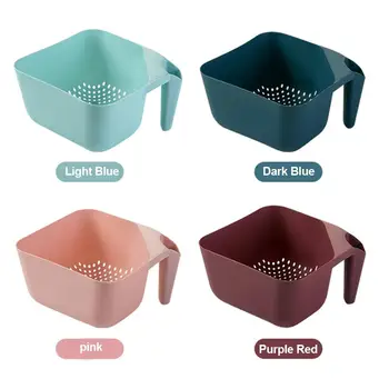 

Drain bowl Hanging Vegetable Basket Handle Drain Vegetable Fruit Storage Basket Home Kitchen Drain Basket Sink