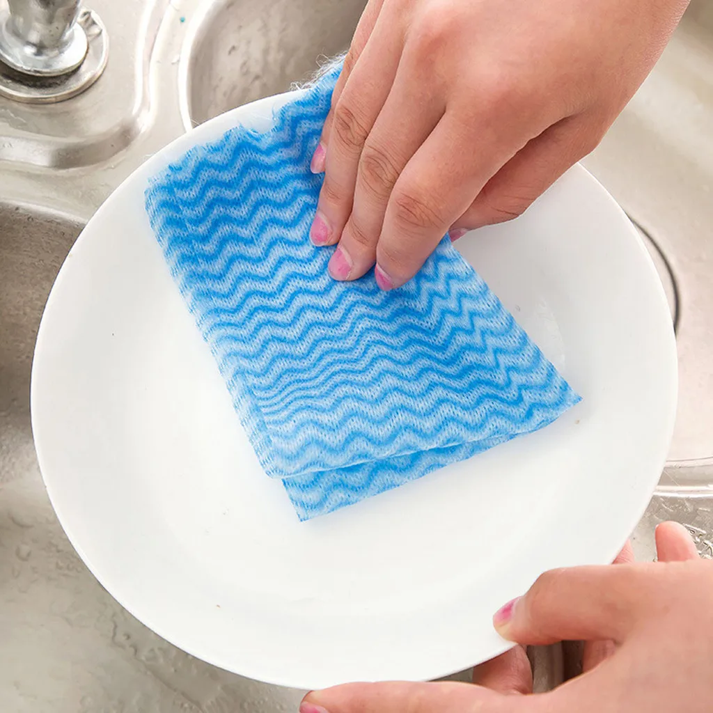 25 шт/рулон Экологичное кухонное полотенце неткаткаткаткатканевое кухонное чистящее полотенце ткань для посуды домашние чистящие полотенца