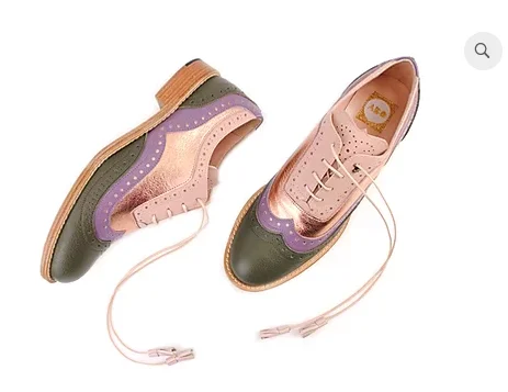 

Women Ankle Boots Spring2020 New Retro Brock Colorblock Lace Up Pumps Shoes Casual Woman Round Toe Low Heels Mujer Zapatos LP095