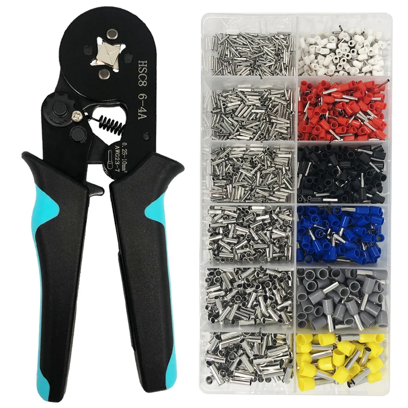 

Terminal Crimping Tools Ferrule Crimper Pliers For 0.25 - 10mm2 28 -7AWG Electrical Fixture Set HSC8 6 - 4A