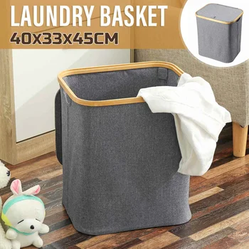 

Clothing Laundry Basket Bag Folding Laundry Basket Large Hamper Clothes Children Toys Storage Bag Bucket Organizer with Cover