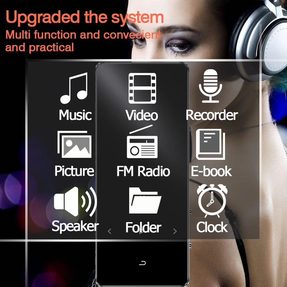 Bluetooth MP3 плеер Hifi металлический портативный музыкальный с Fm радио Запись Built in