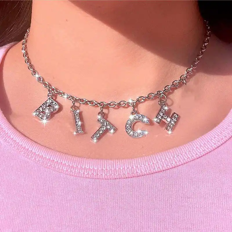 Rhinestone Name Necklace Deals, 55% OFF 