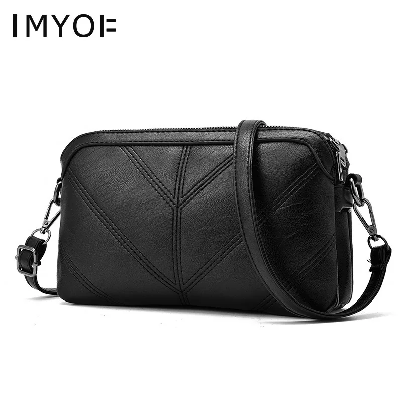 

Women Shoulder Bags Handbag Fashion Embroidered Ladies Small Square Bag Solid Color Double Layer Ladies Messenger Bag for Daily