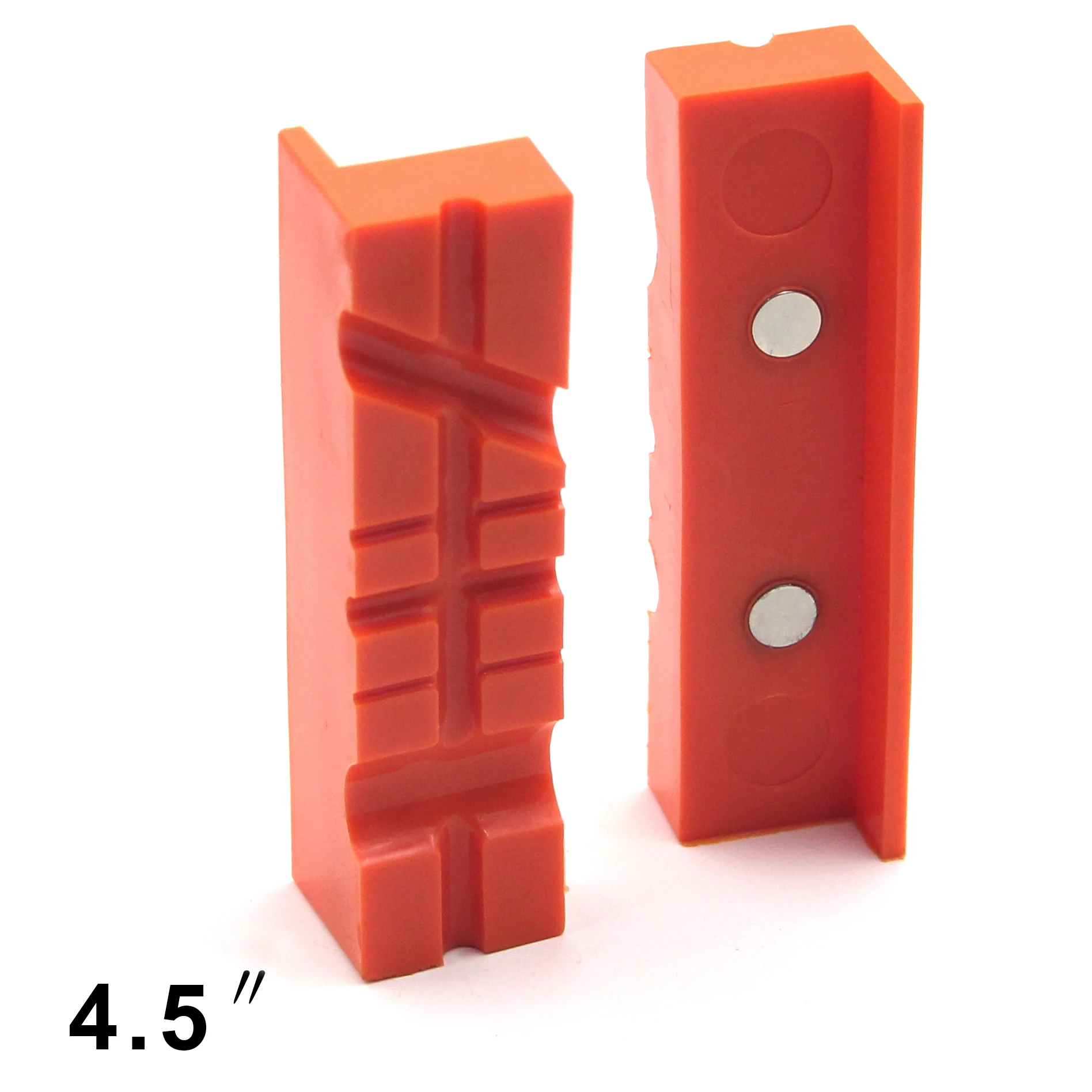 

2pcs 4.5'' Magnetic Vise Protector Protective Jaws Face Pads Multi-Groove Design Plastic 115*30*16mm 2019 New 2019 S12