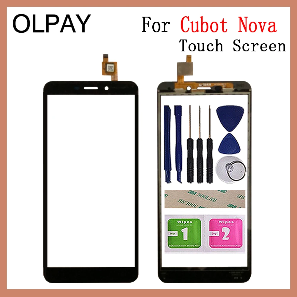

OLPAY 5.5" Mobile Phone Touchscreen For Cubot Nova Touch Screen Glass Digitizer Sensor Repair Tools Free Adhesive And Wipes