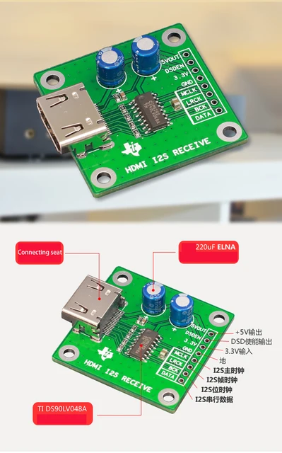 Hdmi-compatible To I2s Receiver Board I2s To Hdmi-compatible Transmitter Differential I2s Signal Conversion Dac Decoder - Home Theater Amplifiers AliExpress