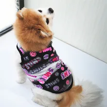 Собака, рубашка с рисунком «кошка» красочные с буквенным принтом собака летние дышащие жилет удобная классный дизайн Новые Домашние животные одежда с принтом в виде собак Щенок модное платье-жилет