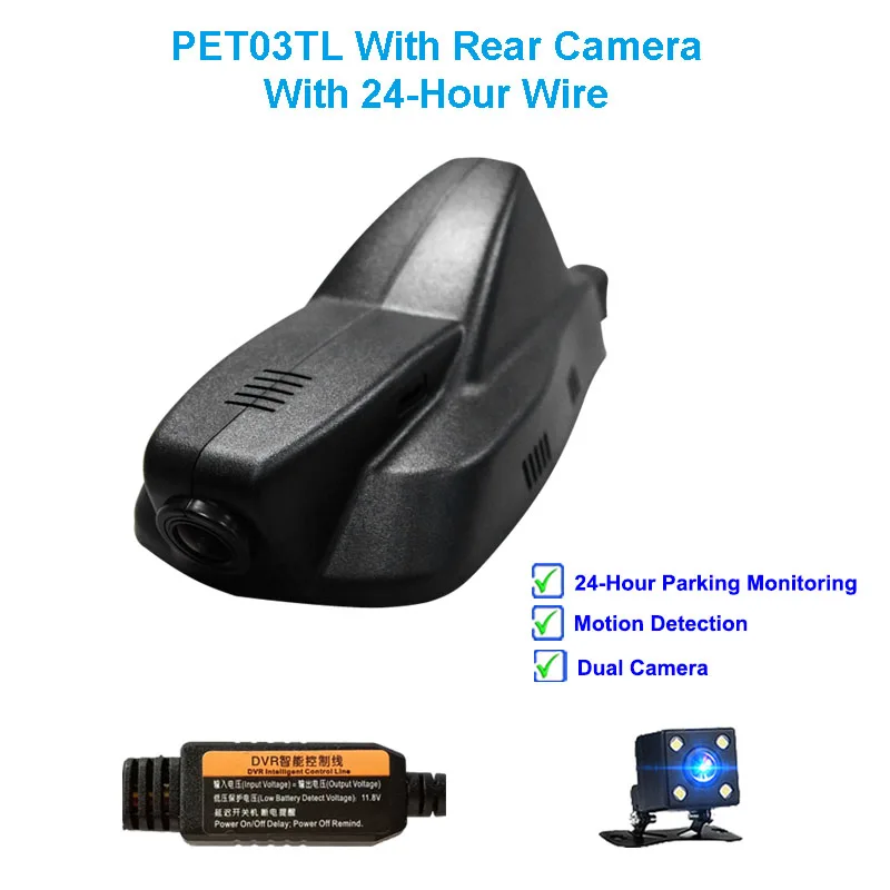 Jabriel dash cam автомобиля Камера 1080P оригинальная Мобильная de voiture 24 часа видео рекордер заднего Камера для PEUGEOT 2008 308 208 3008 508 307 407 - Название цвета: PET03 Tow Cam Line