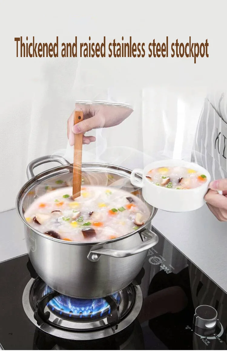 Кастрюля для супа из нержавеющей стали Пароварка утолщение двойное дно антипригарный суп Пароварка кастрюля для индукционной плиты газовая печь