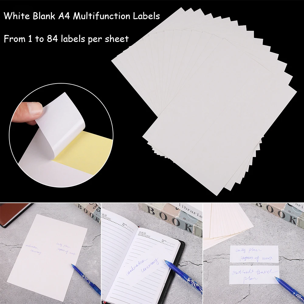 4 Etiquetas De Auto Adhesivo Pegajoso Impresora Láser de Inyección de tinta A4 etiquetas de dirección 20 hojas de 
