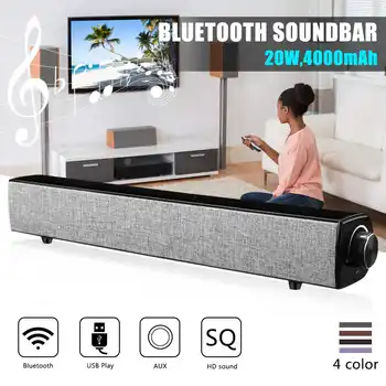 

20W bluetooth Speaker Sound Bar Wireless Bass Soundbar Subwoofer Home Theater Loudspeaker with Mic USB AUX