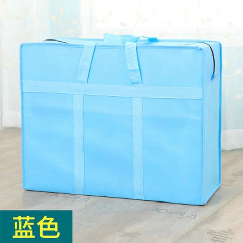 light blue Mini Storage Bag Extra Large Storage Bag Non-Woven Fabric Storage Bag Pure Color Package Quilt Organizer Clothes Organizer - Цвет: light blue
