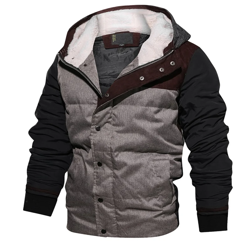 

Autumn Winter Men's Coat Wadded Jackets Fashion Hooded Jacket Outwear European Size