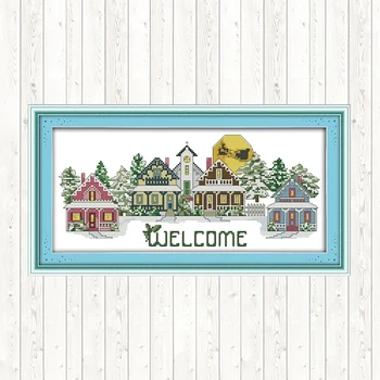 

Welcome Painting Chinese Embroidery Kit Cross-stitch-set Needlework Counted Printed Canvas 14CT 11CT DIY Handwork Art Home Decor