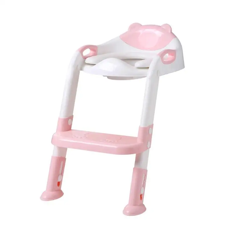 Детское сиденье для горшка, детское сиденье для унитаза с регулируемой лестницей - Цвет: D-Pink
