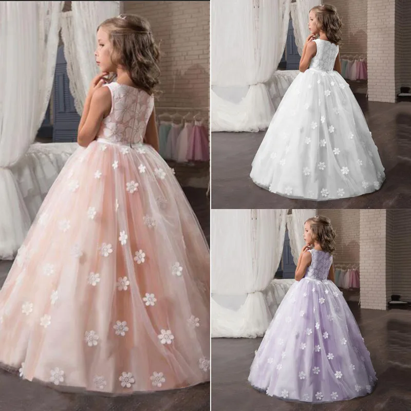 Г. Костюм принцессы Детские платья для девочек, одежда праздничное платье с цветочным рисунком для девочек Элегантное свадебное платье подружки невесты для девочек от 6 до 14 лет