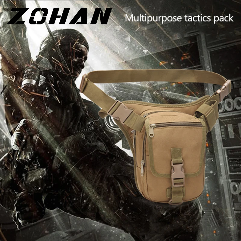 

New Outdoor Camouflage Tactical Leg Bag Training Camping Leg Tools Pocket Riding Multi-function 800D Waterproof Waist Bag