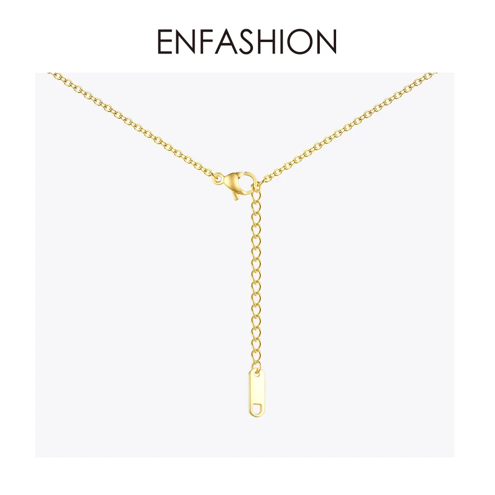 ENFASHION, милое ожерелье-чокер с замком для женщин, золотого цвета, нержавеющая сталь, геометрическое женское ожерелье с подвеской, модное ювелирное изделие P193038