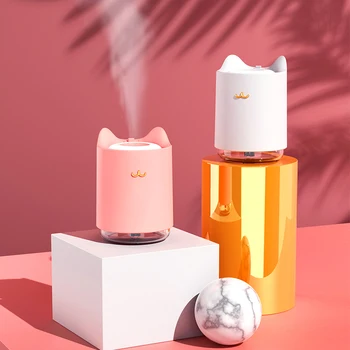 350 ミリリットル Usb 空気加湿器ホームアロマエッセンシャルオイルディフューザーアトマイザー超音波空気加湿器ミストメーカー led ライト