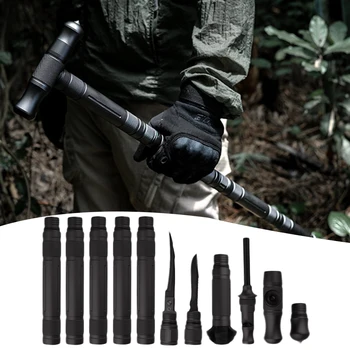 

Multifunctional Trekking Pole Metal Folding Ultralight Quick Lock Trekking Poles Hiking Pole Outdoor Stick Survival Tool