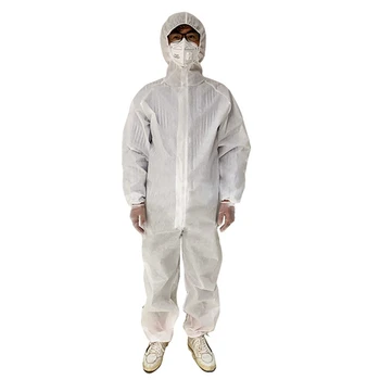 

Adult Non-Woven Protective Clothing Anti-virus Protection Suit Laboratory Dustproof Isolation Safety Hooded Jumpsuits