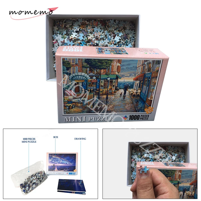 

MOMEMO Romantic Town Wooden Puzzle 1000 Pieces for Adults Beautiful Landscape Jigsaw Puzzle Kids Educational Toys Puzzles Toys