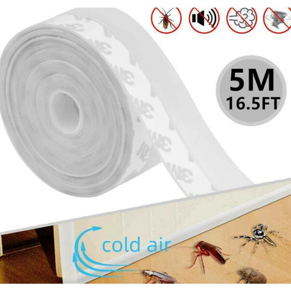5M/16FT Weather Stripping Door Seal Strip Self Adhesive Silicone Bottom Stopper | Дом и сад
