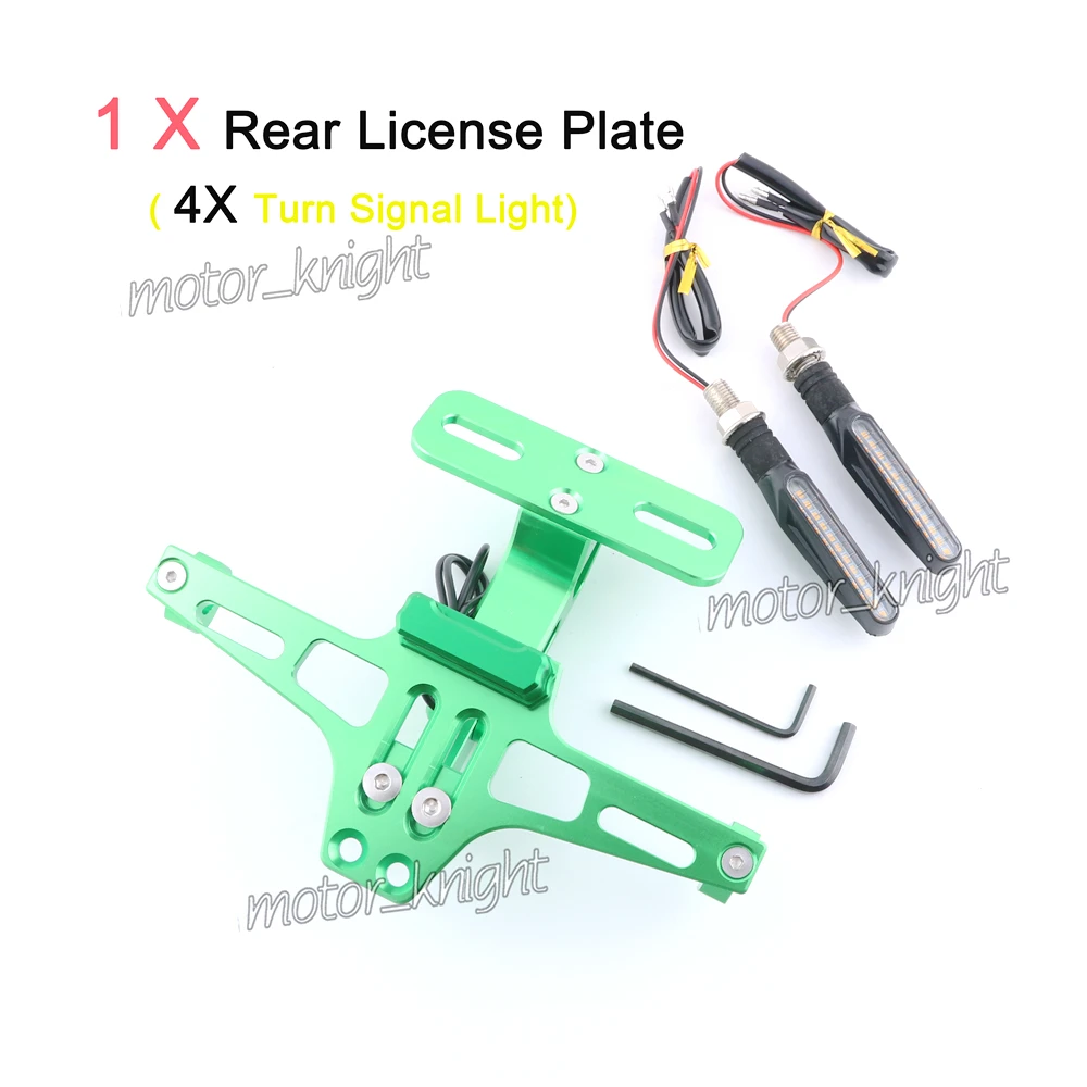 Держатель номерного знака для мотоцикла, кронштейн, светильник указателя поворота для Kawasaki Z400 W800 Z125 Z1000 VERSYS1000/650X300 Z650 Z900 Z300 - Цвет: Сиренево-синего цвета