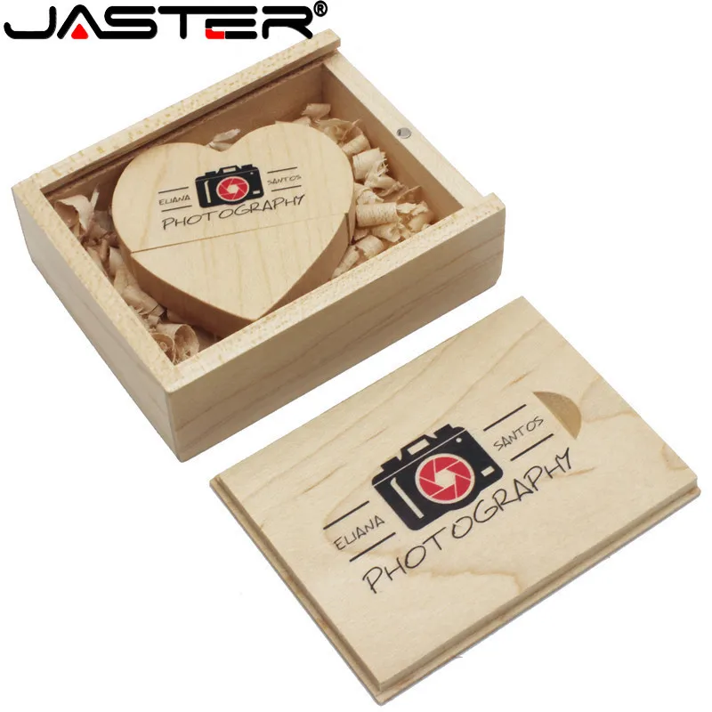 Usb флеш накопитель JASTER деревянный в форме сердца 4 32 Гб|USB флэш-накопители| |